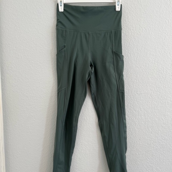 Olive Green Pocket Leggings - Picture 1 of 3
